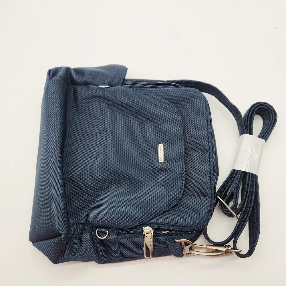 Travelon Anti-Theft Classic Travel Bag Crossbody RFID Locking Navy Blue New - Picture 5 of 11